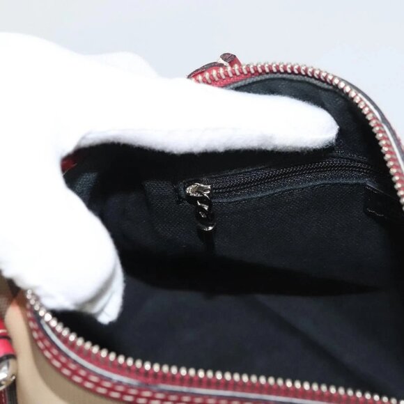 BURBERRY Nova Check Hand Bag PVC Beige Silver Auth 120678 - Picture 11 of 16